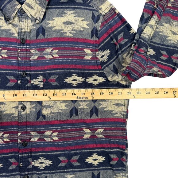 American Eagle AE Aztec Shirt Mens L Button Down Western Southwest Rodeo Pocket - Picture 6 of 7